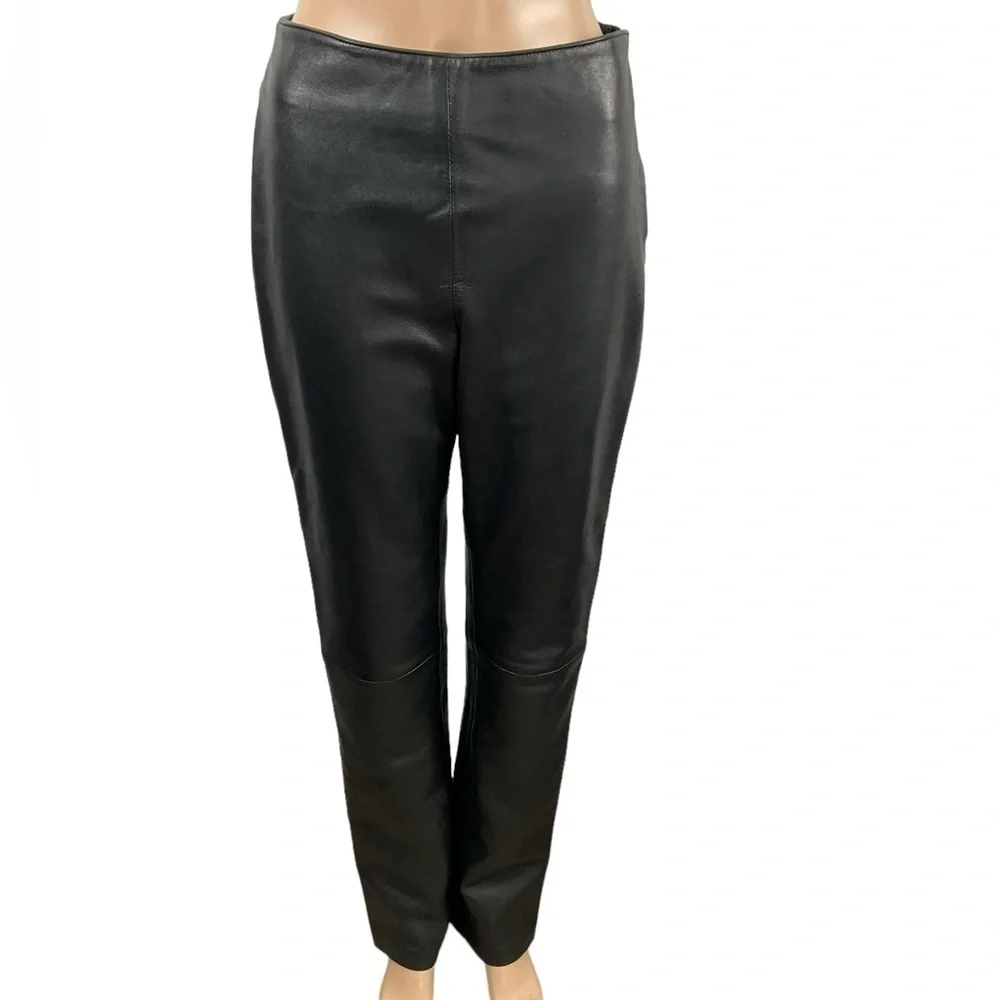 Hugo Buscati Collection Vintage Lined Black 100% leather Pants size 6T